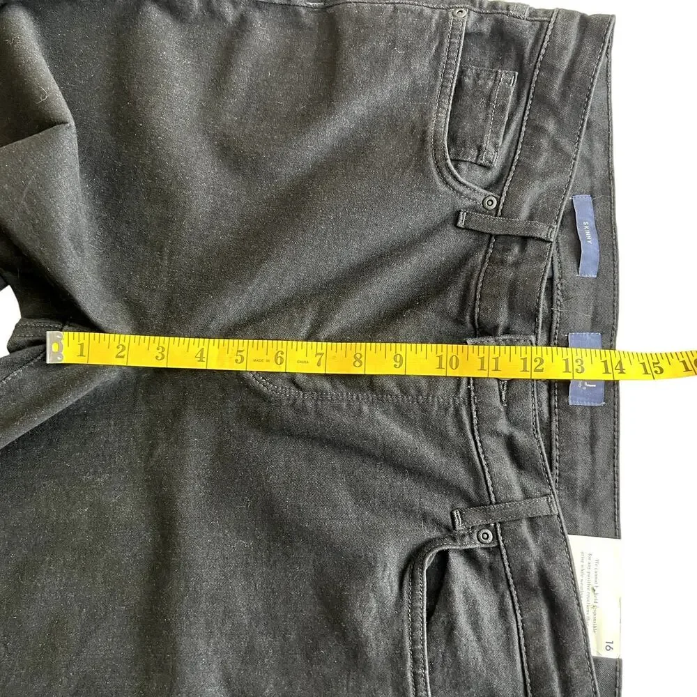 NYDJ Women Size 16 Skinny Jeans Lift x Tuck Technology Black Sliming Fit